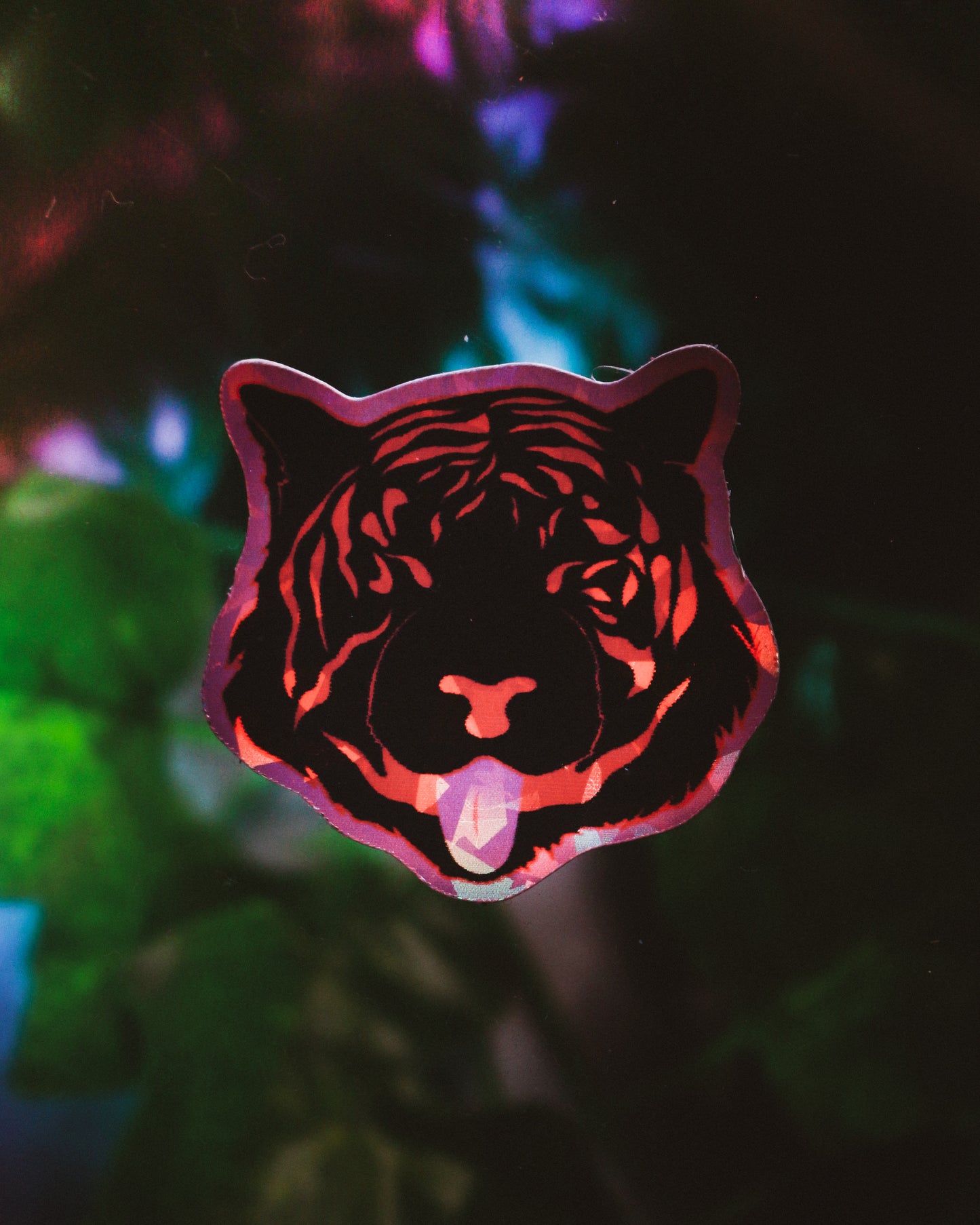 Resting Tigers Vinyl Holographic Sticker