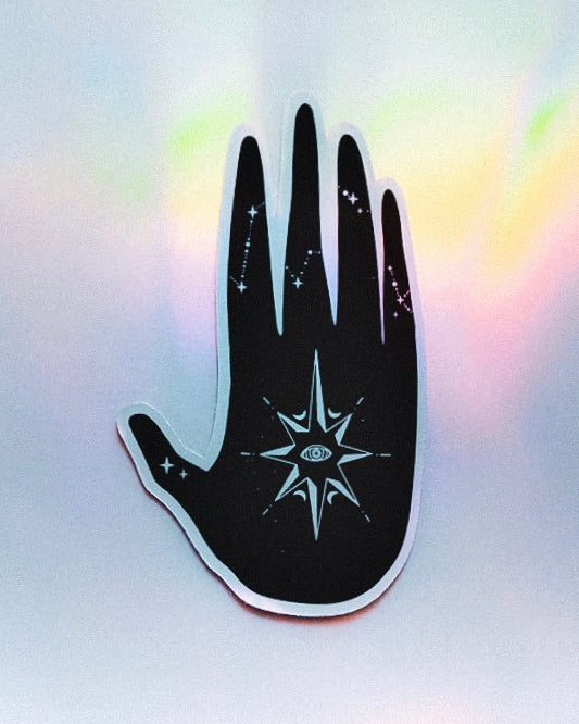 Evil Eye Hand Holographic Vinyl Sticker