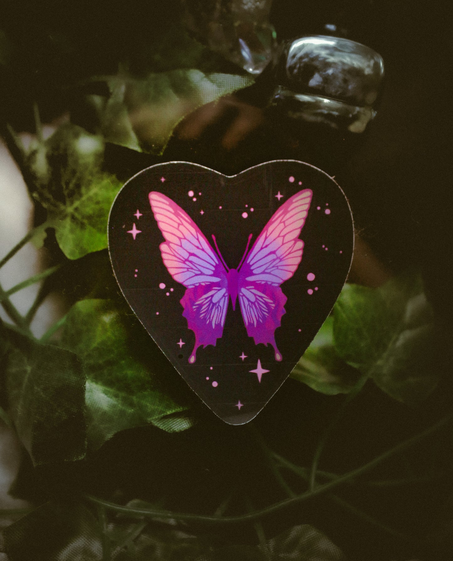 Heart Butterfly Vinyl Sticker