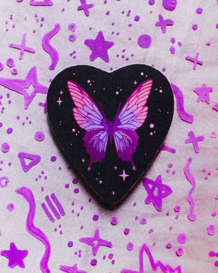 Heart Butterfly Vinyl Sticker