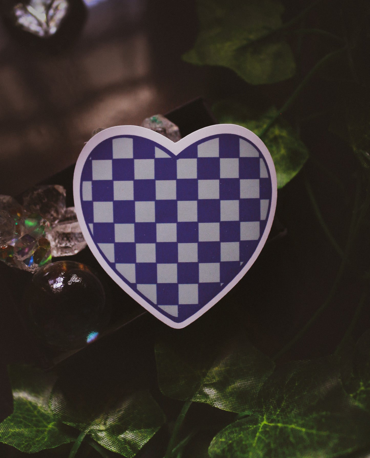 Checkered Hearts Vinyl Sticker