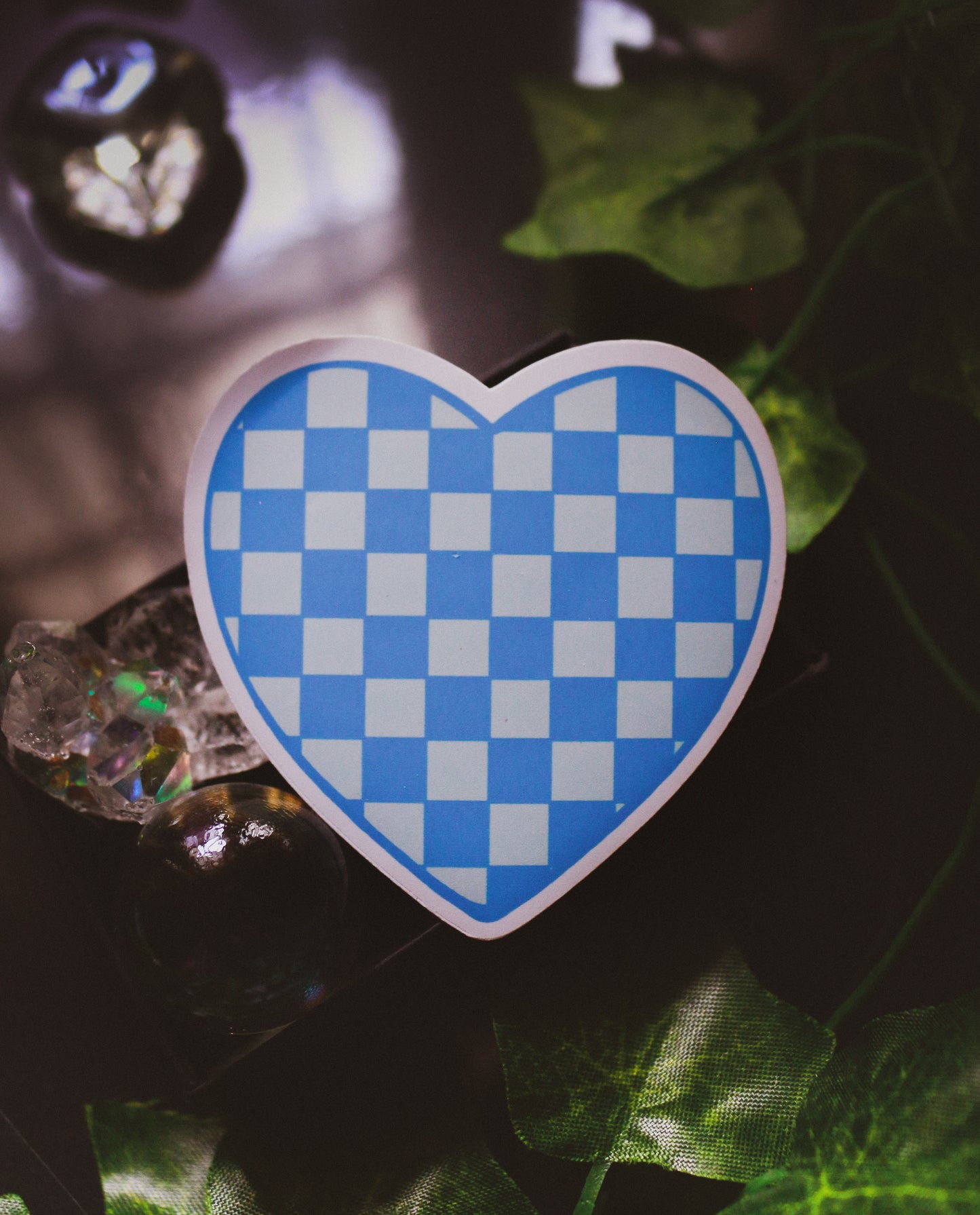 Checkered Hearts Vinyl Sticker