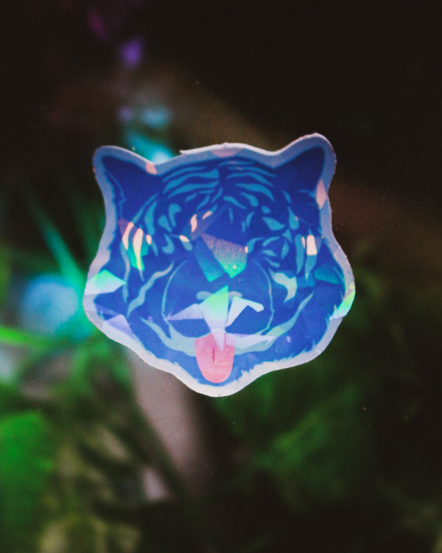 Resting Tigers Vinyl Holographic Sticker