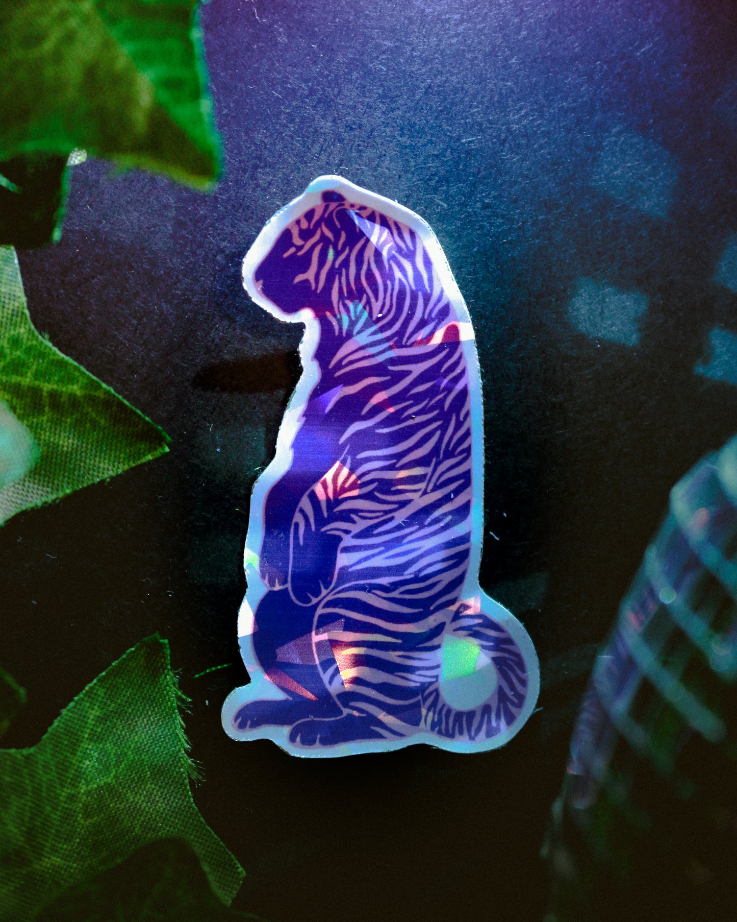 Resting Tigers Vinyl Holographic Sticker