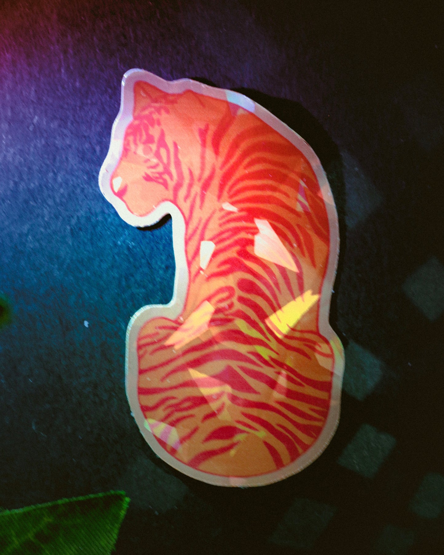 Resting Tigers Vinyl Holographic Sticker